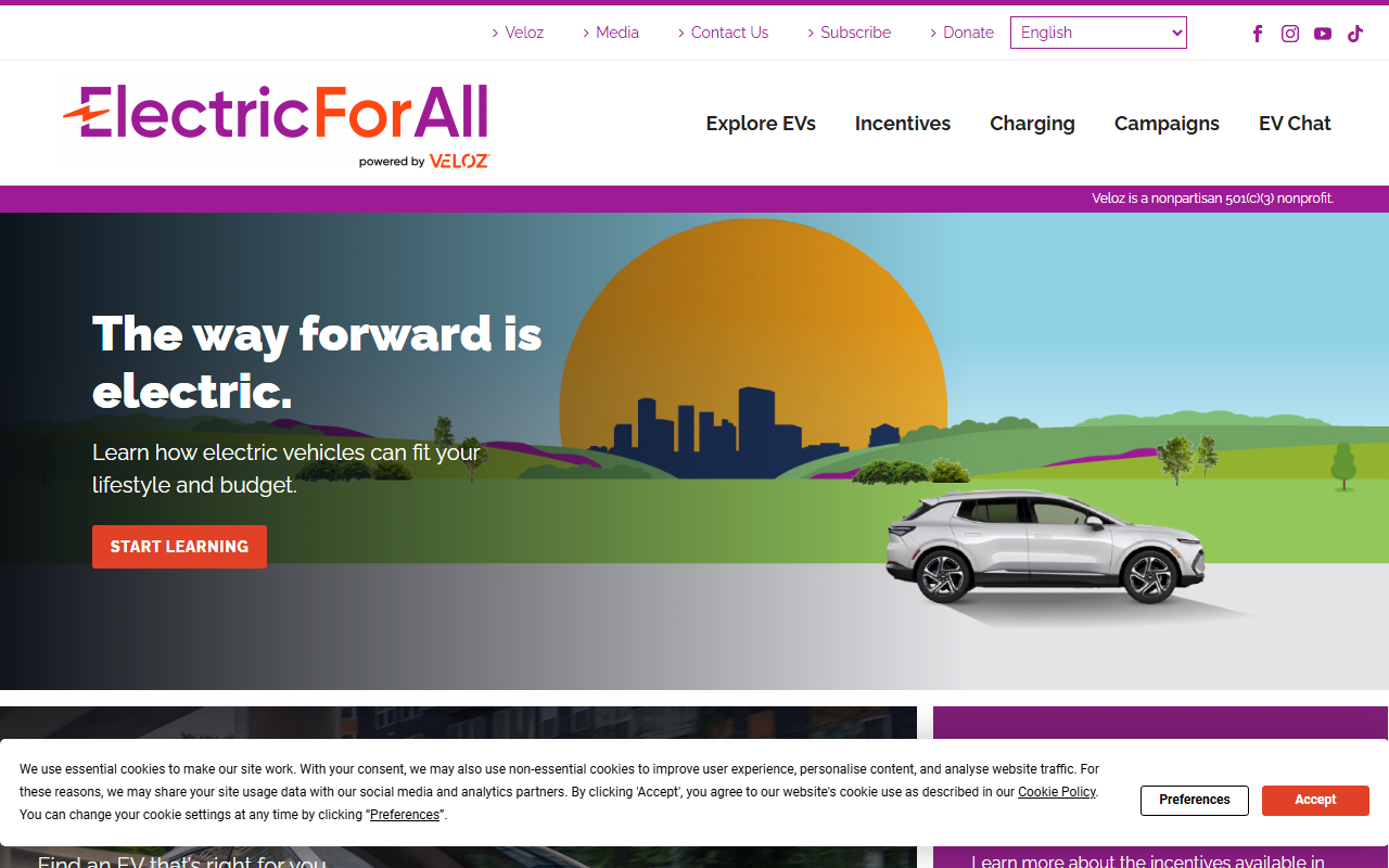 Electric For All sponsor landing page advertised on Rich On Tech