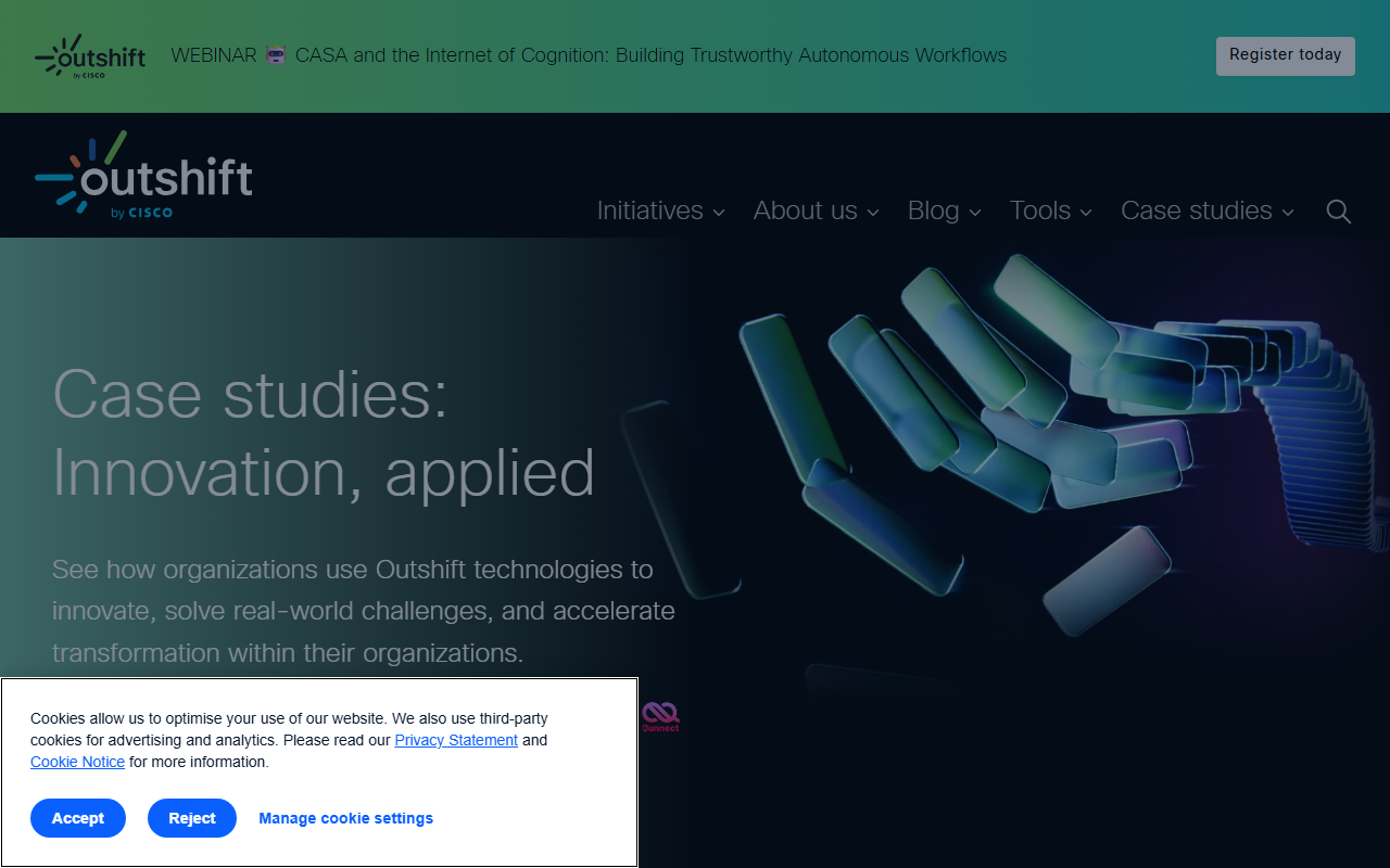 Outshift by Cisco sponsor landing page advertised on The Neuron: AI Explained