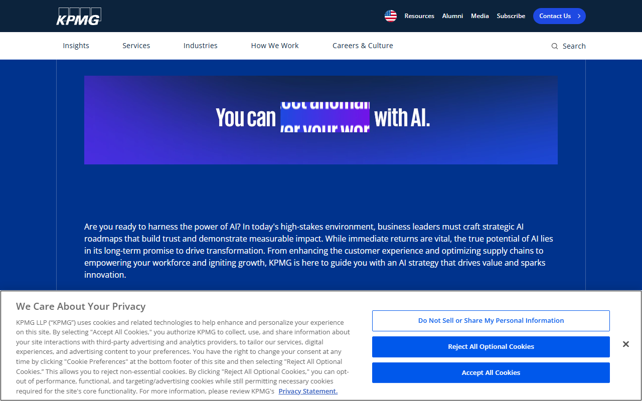 KPMG sponsor landing page advertised on The AI Breakdown: Daily Artificial Intelligence News and Discussions