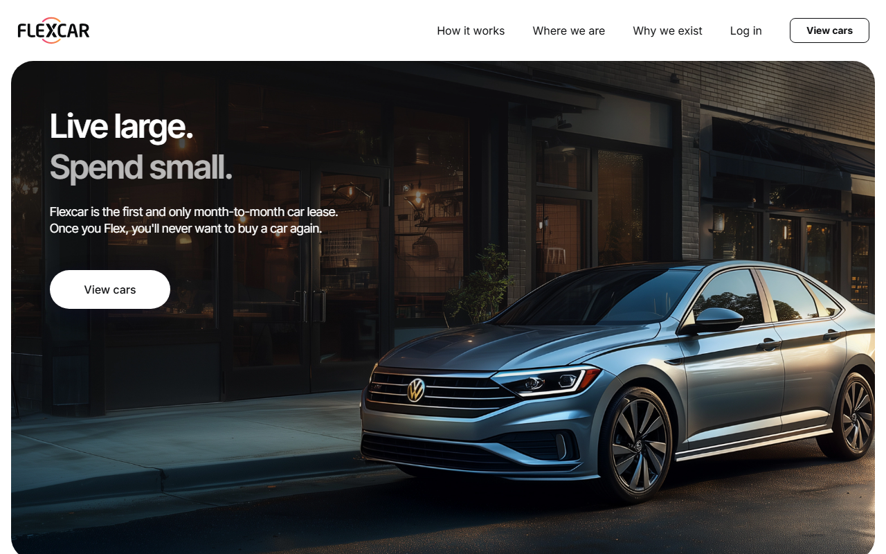 Flex Car sponsor landing page advertised on Thinking Crypto News & Interviews
