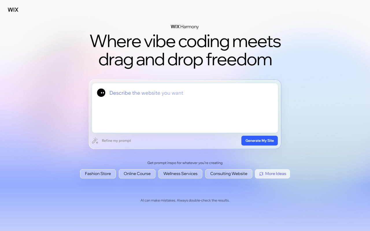 Wix Harmony sponsor landing page advertised on Thinking Crypto News & Interviews