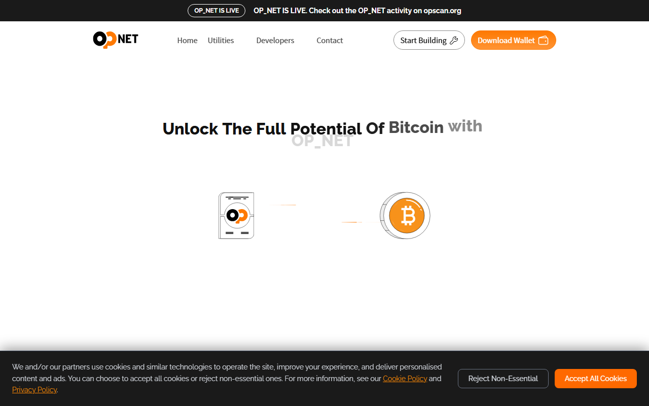 Opnet sponsor landing page advertised on Hash Rate