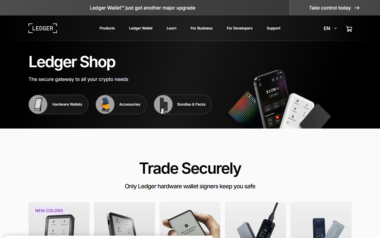 Ledger sponsor landing page advertised on Hash Rate