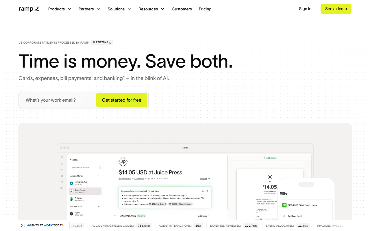 Ramp sponsor landing page advertised on David Senra