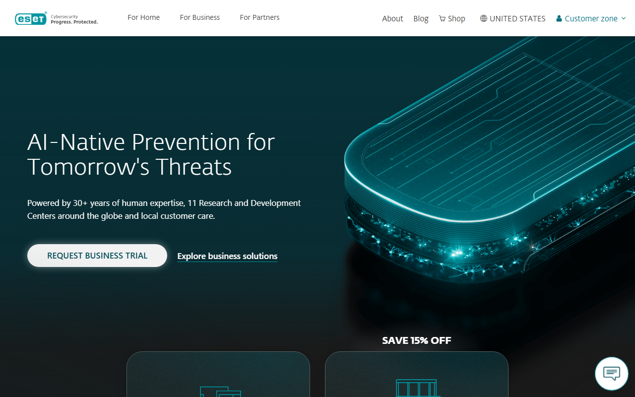 ESET sponsor landing page advertised on Smashing Security
