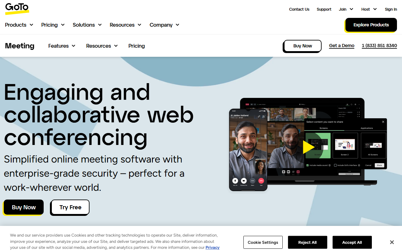 GoToMeeting sponsor landing page advertised on Adam Carolla Show