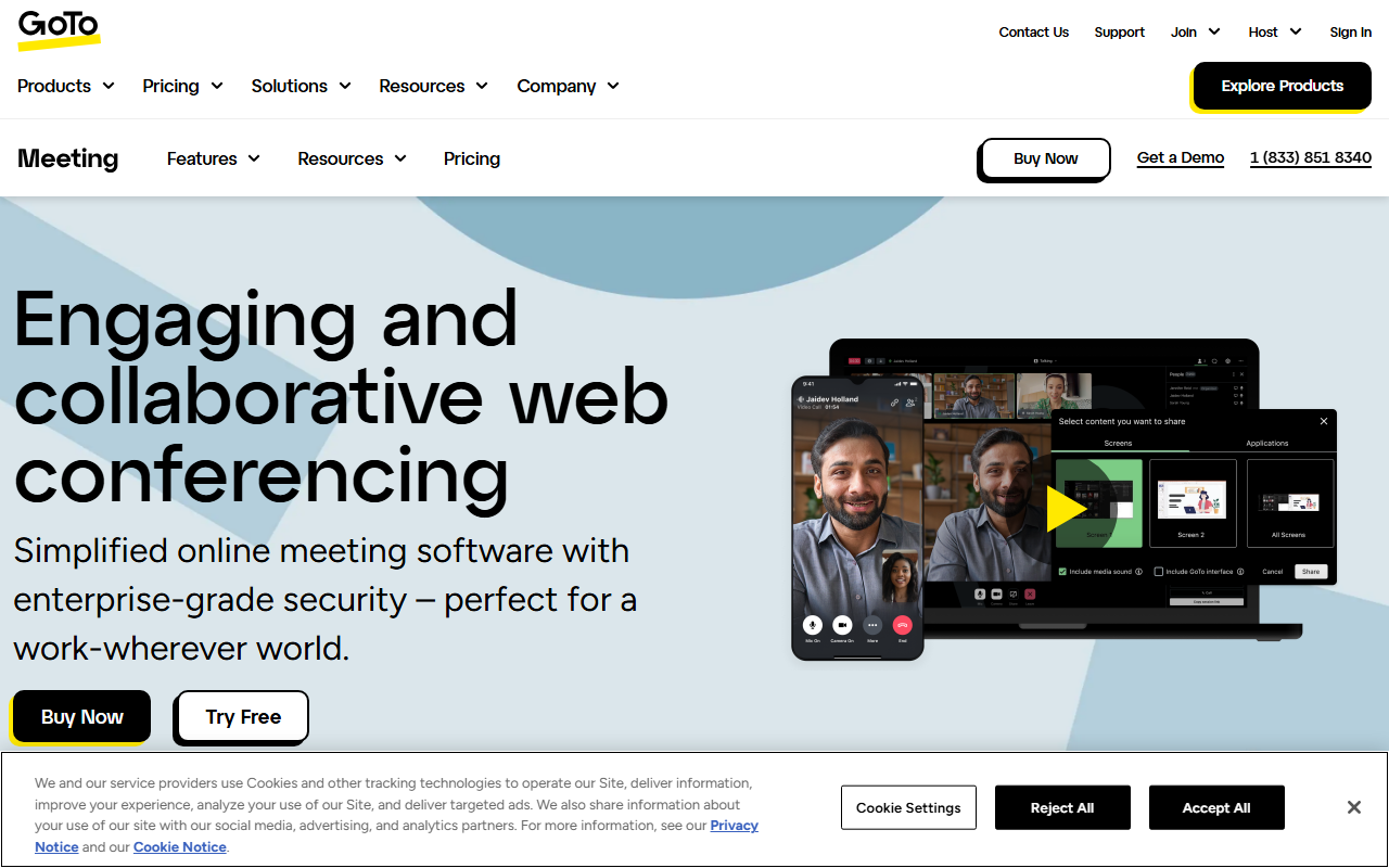 GoToMeeting sponsor landing page advertised on Adam Carolla Show