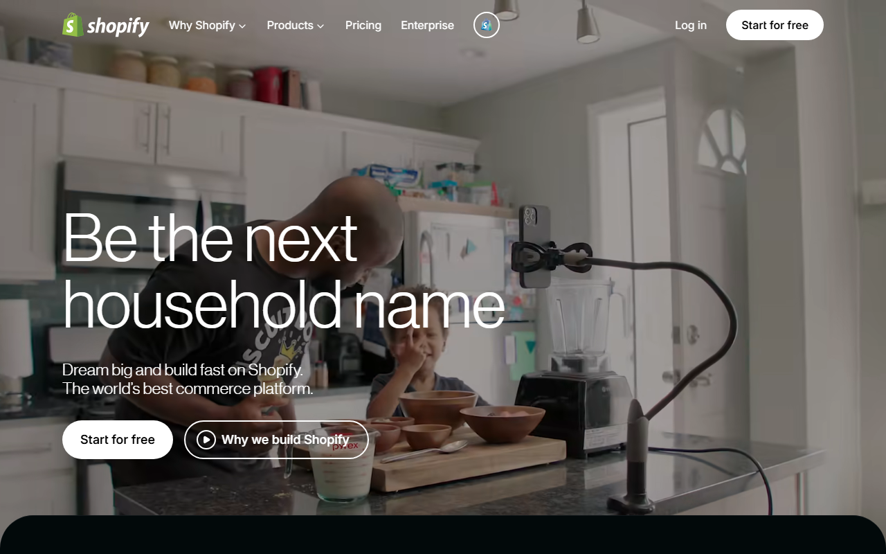 Shopify sponsor landing page advertised on Power User with Taylor Lorenz