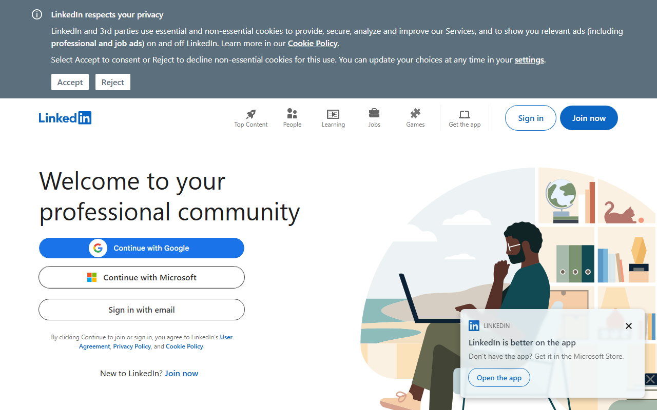 LinkedIn sponsor landing page advertised on Stuff You Should Know