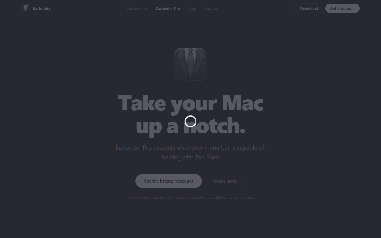 Bartender sponsor landing page advertised on AppleInsider Podcast