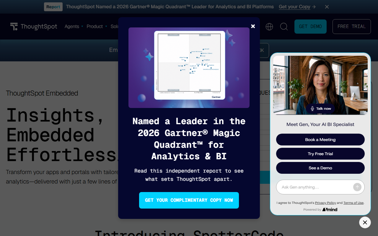 ThoughtSpot sponsor landing page advertised on How I AI