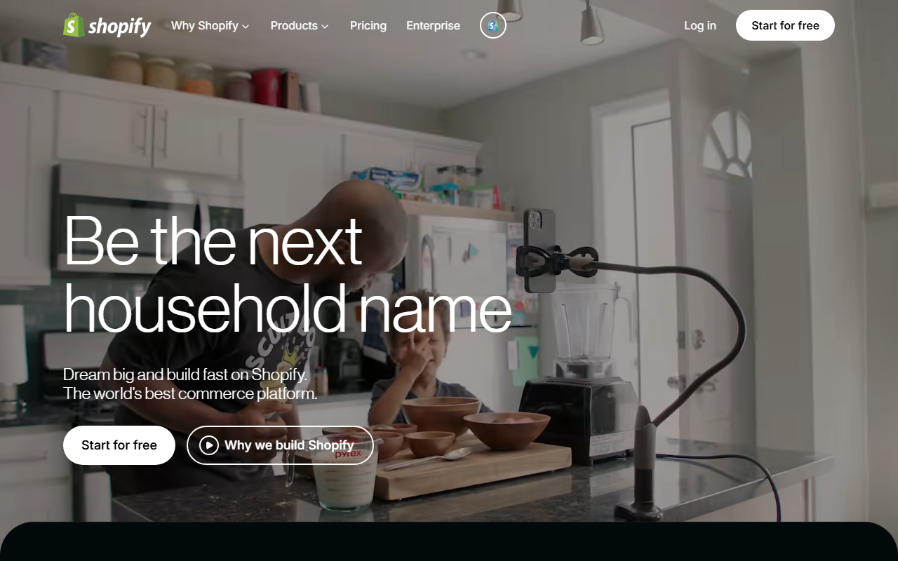 Shopify sponsor landing page advertised on The James Altucher Show