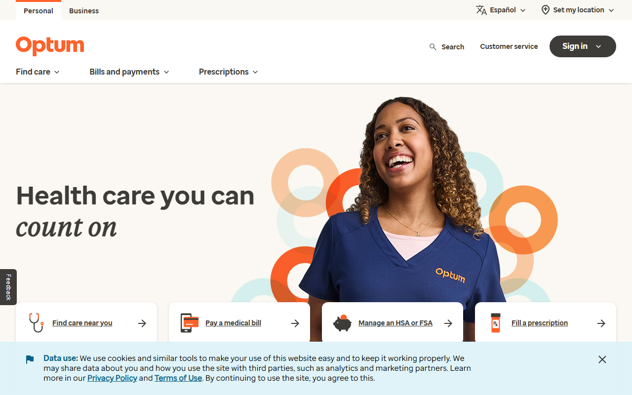 Optum sponsor landing page advertised on Dateline NBC