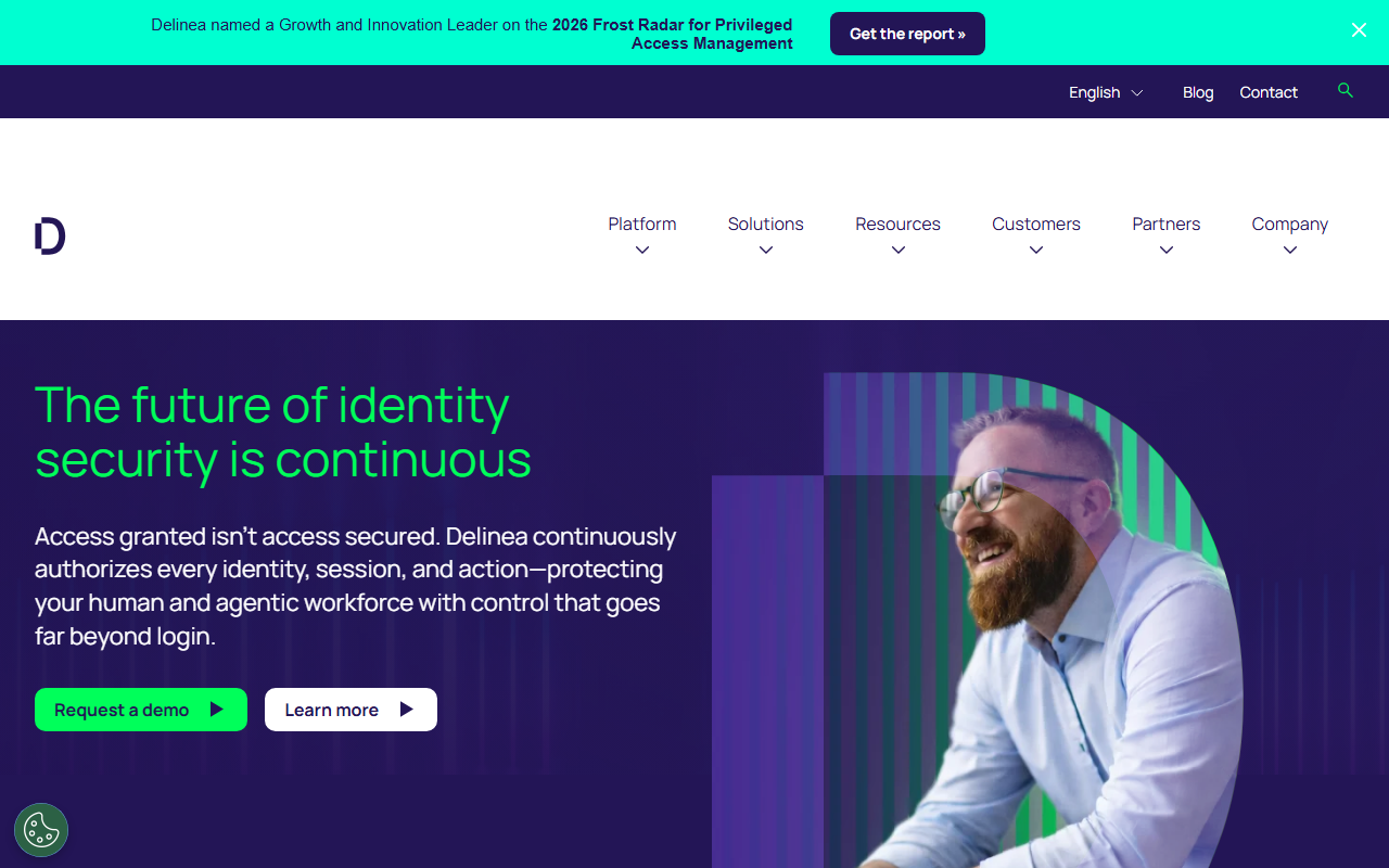 Delinea sponsor landing page advertised on TechStuff