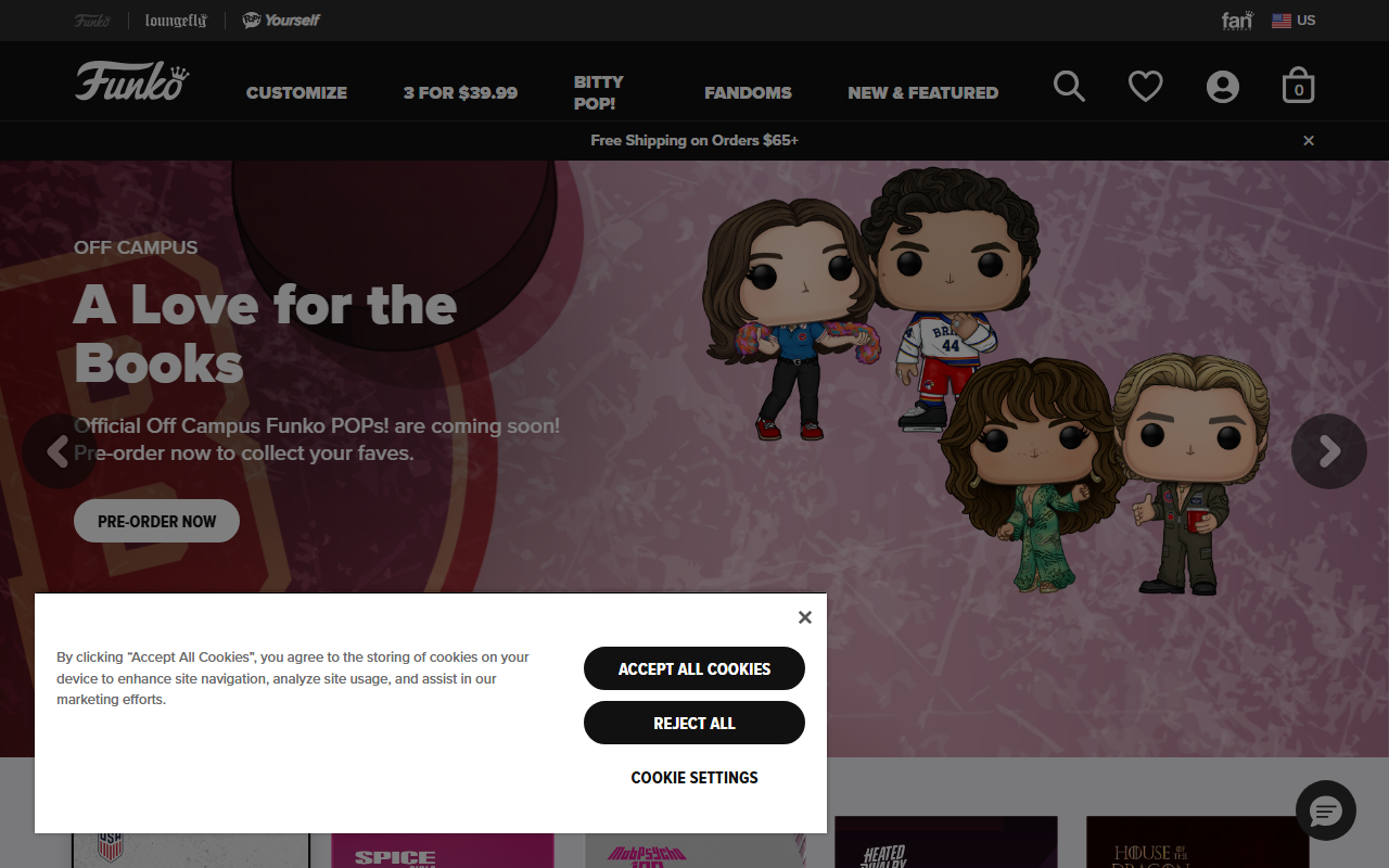 Funko Pop sponsor landing page advertised on Pod Save America