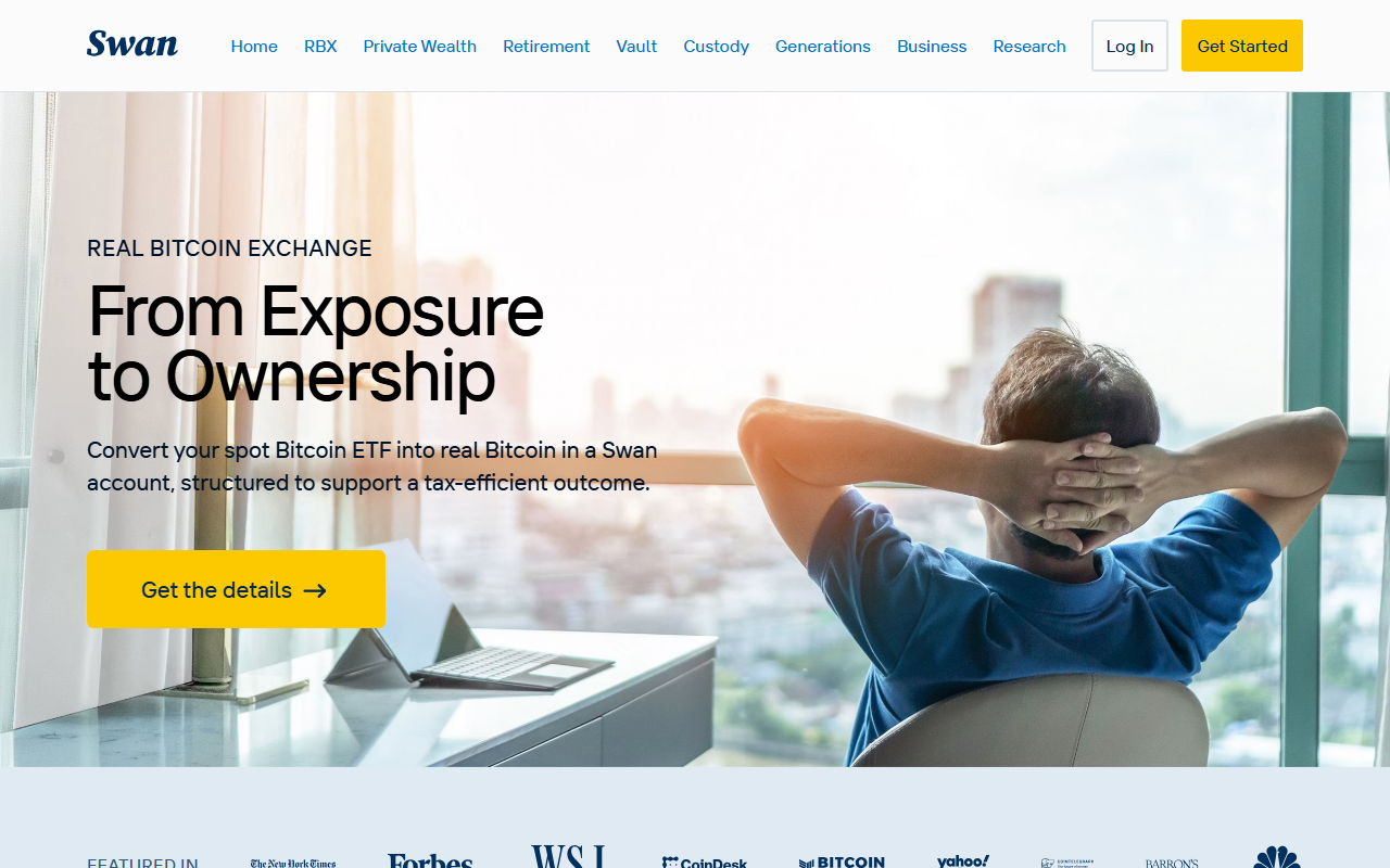 Swan sponsor landing page advertised on What Bitcoin Did