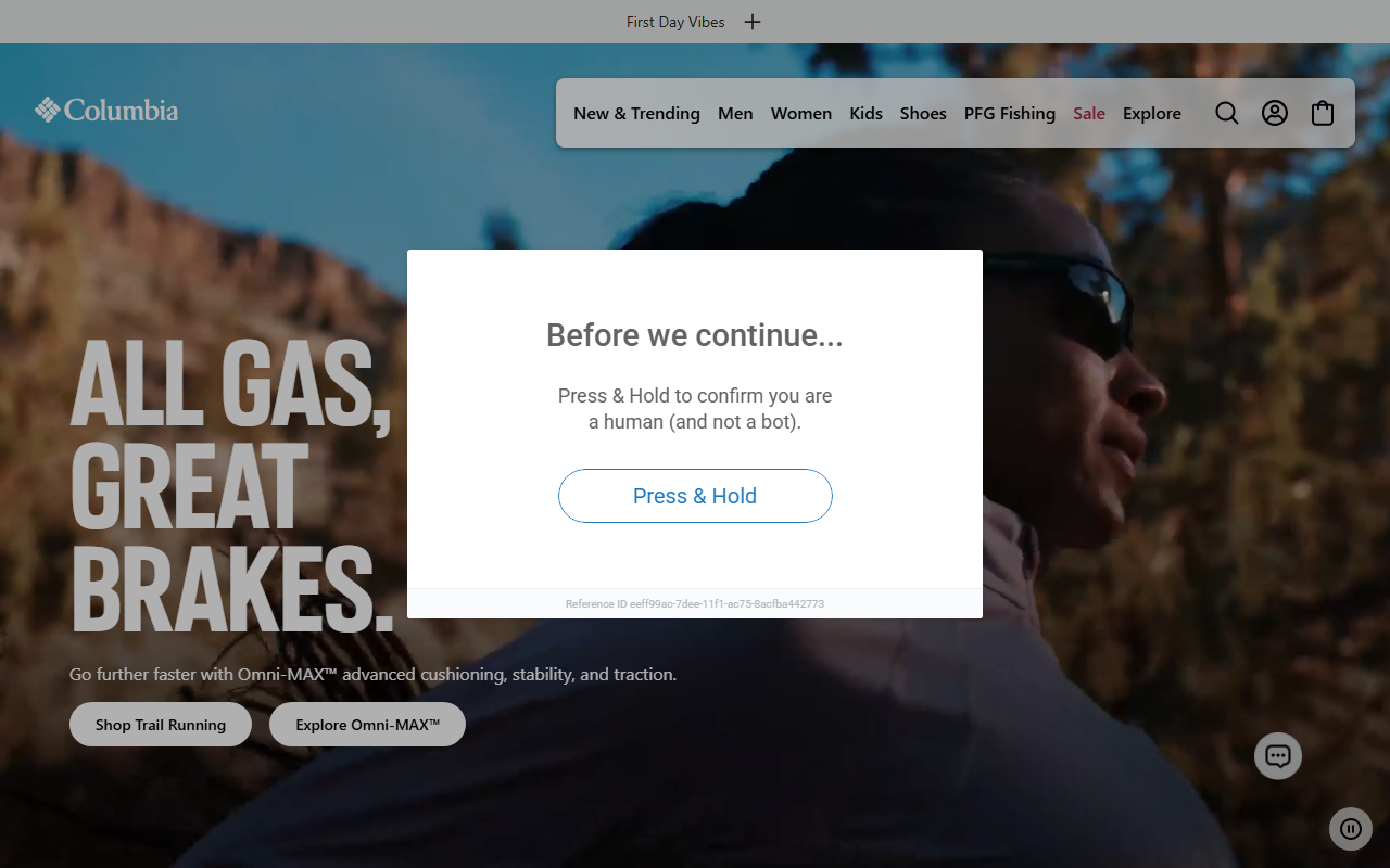 Columbia sponsor landing page advertised on Techmeme Ride Home