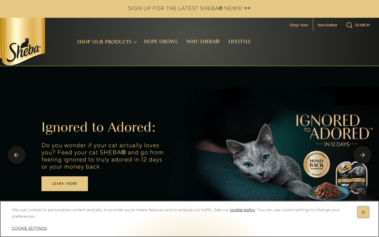 Sheba sponsor landing page advertised on Breaking Points with Krystal and Saagar