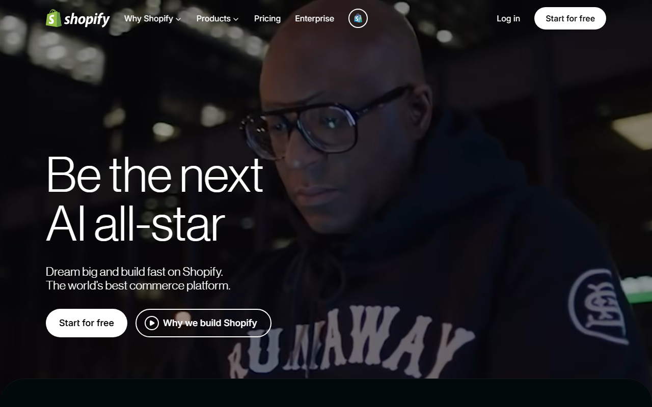 Shopify sponsor landing page advertised on We Study Billionaires - The Investor’s Podcast Network