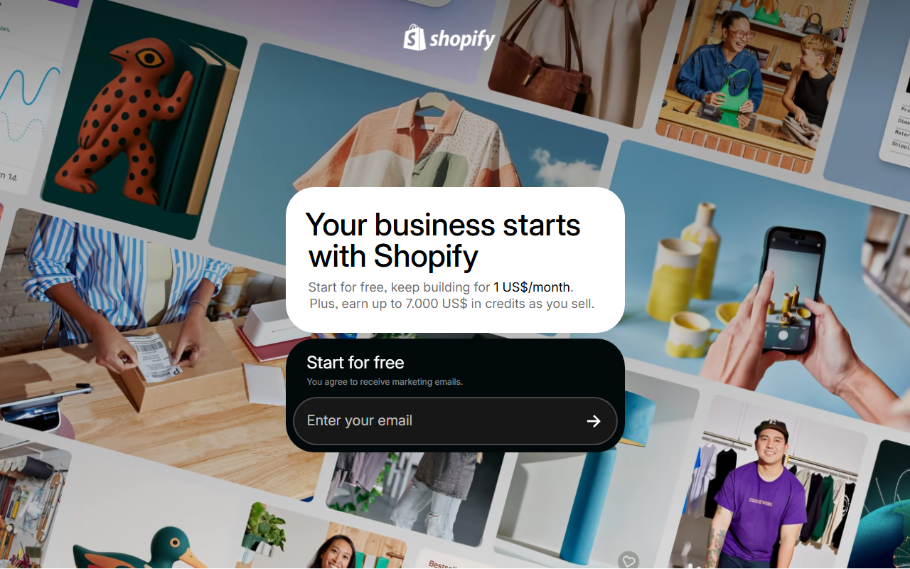 Shopify sponsor landing page advertised on Call Her Daddy