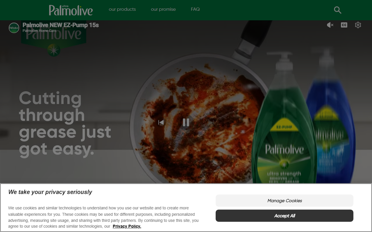 Palmolive sponsor landing page advertised on PBD Podcast