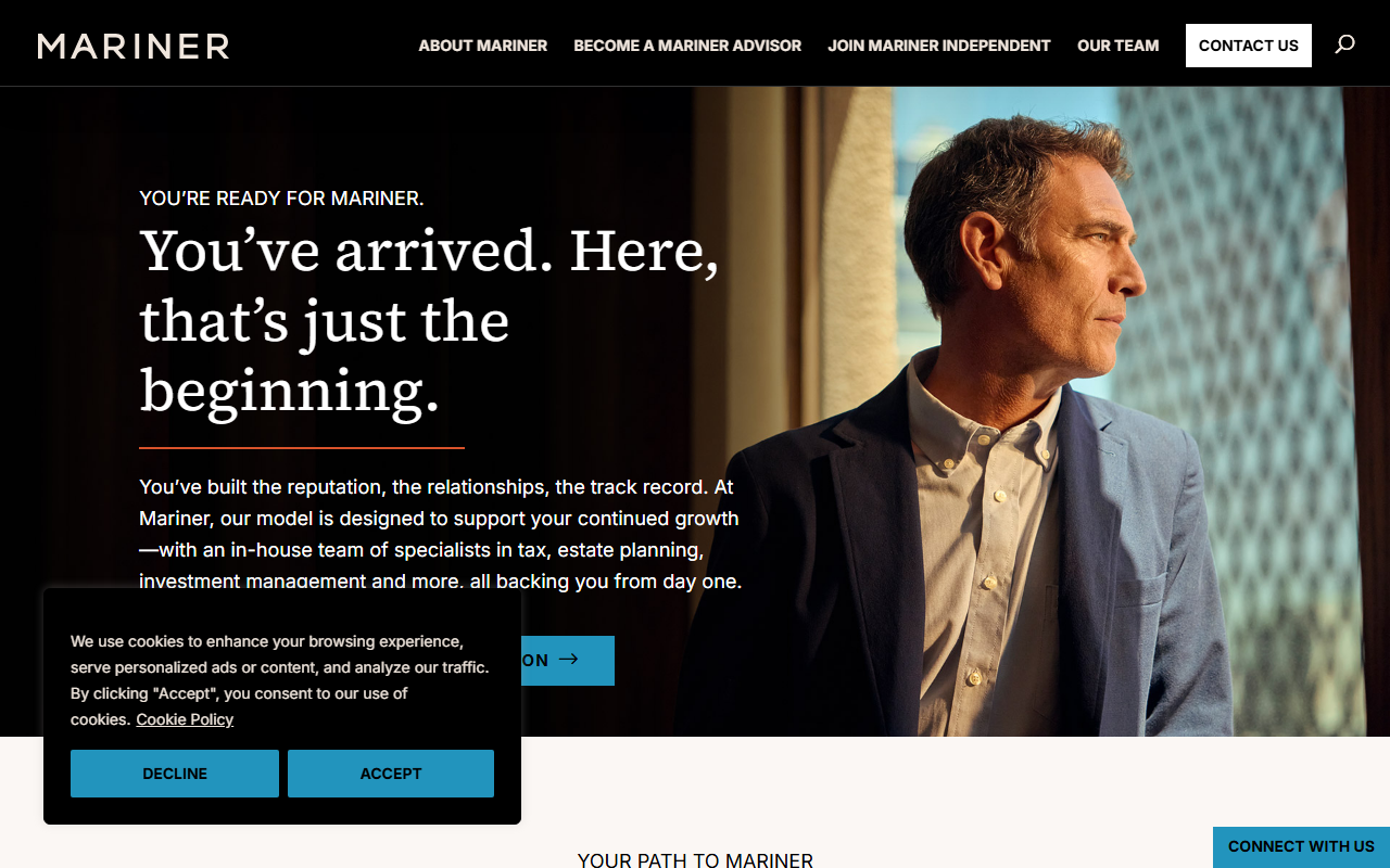 Mariner sponsor landing page advertised on The Journal.