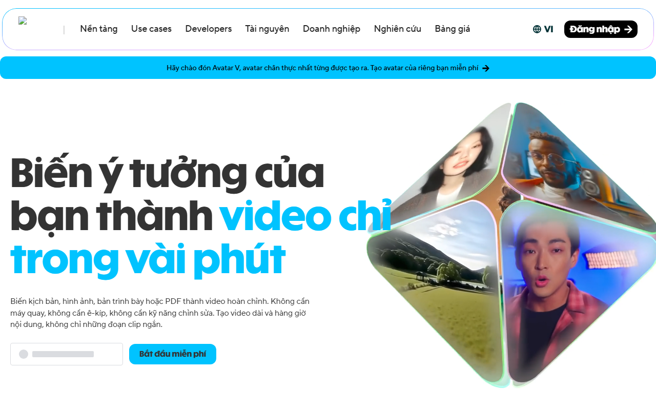 HeyGen sponsor landing page advertised on The Knowledge Project