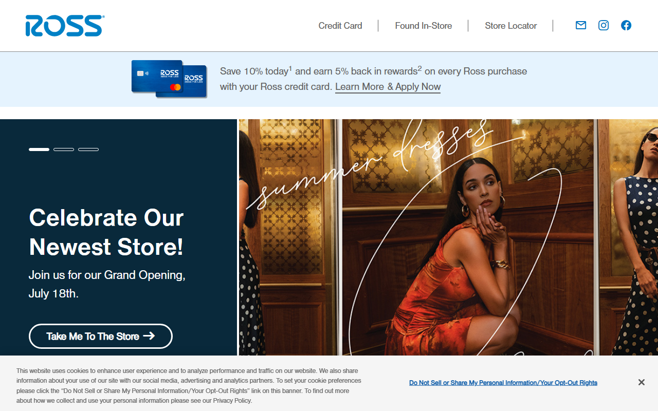 Ross sponsor landing page advertised on Call Her Daddy