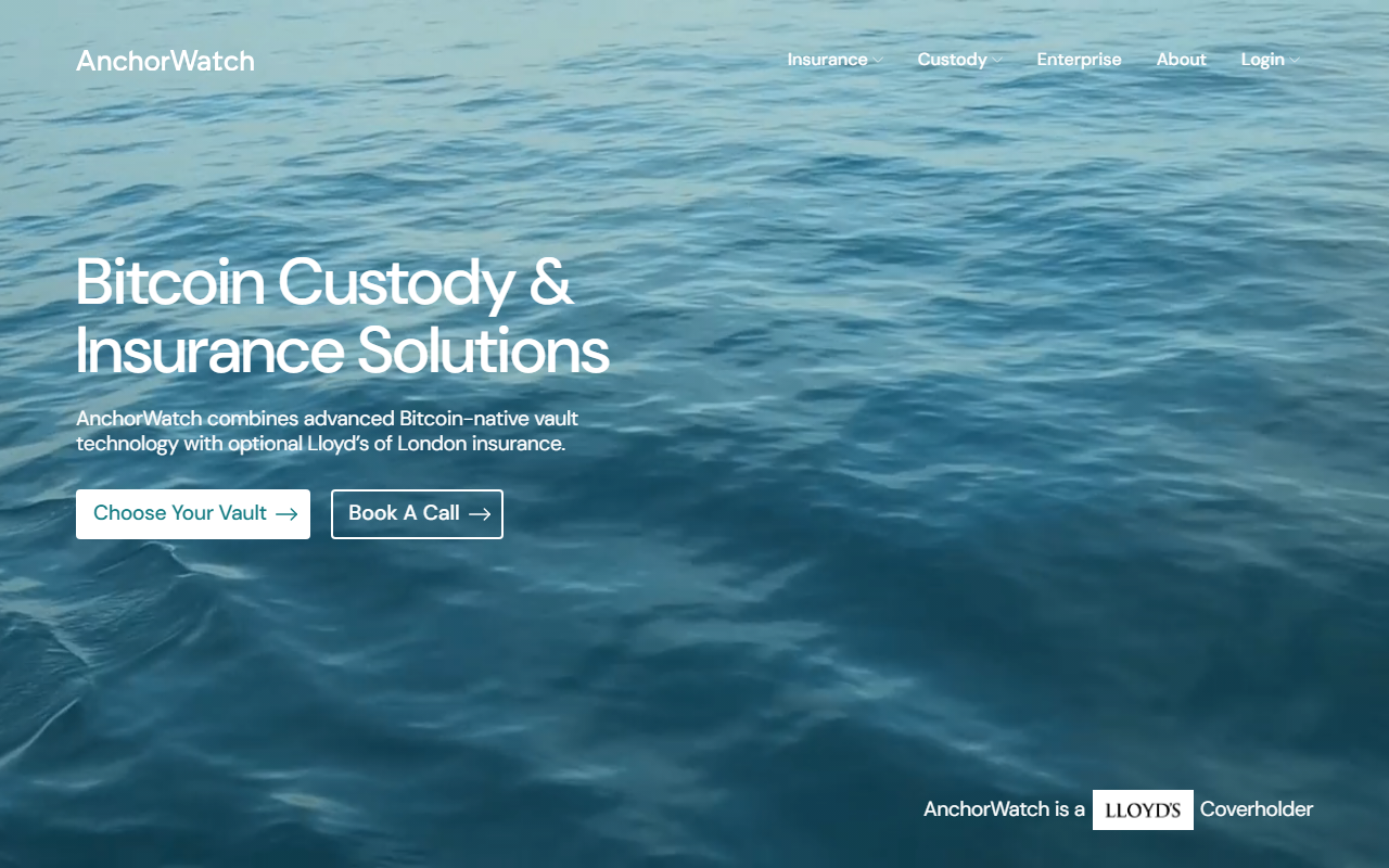 Anchor Watch sponsor landing page advertised on What Bitcoin Did