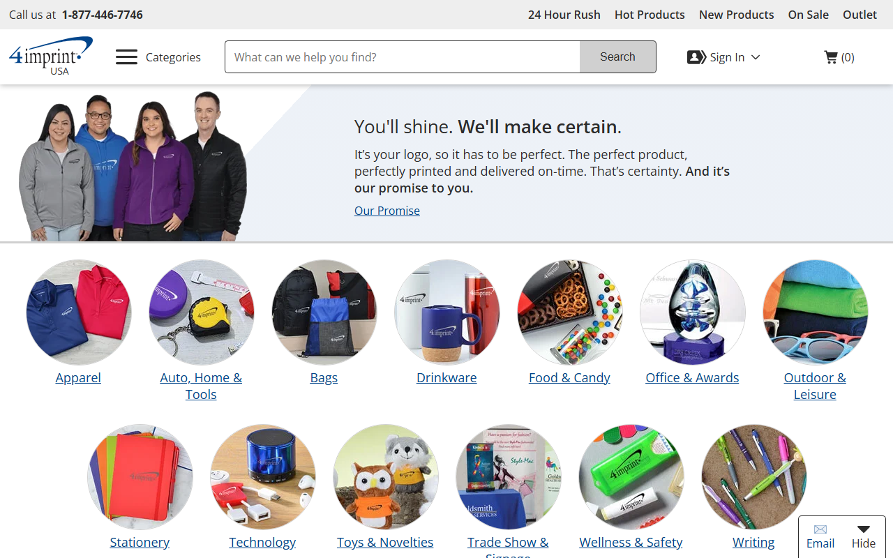 4imprint sponsor landing page advertised on Odd Lots
