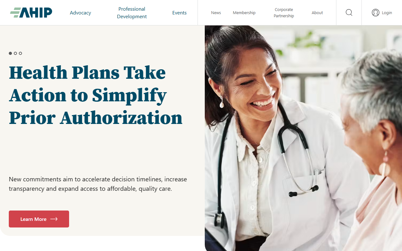 AHIP sponsor landing page advertised on The Conversation with Dasha Burns