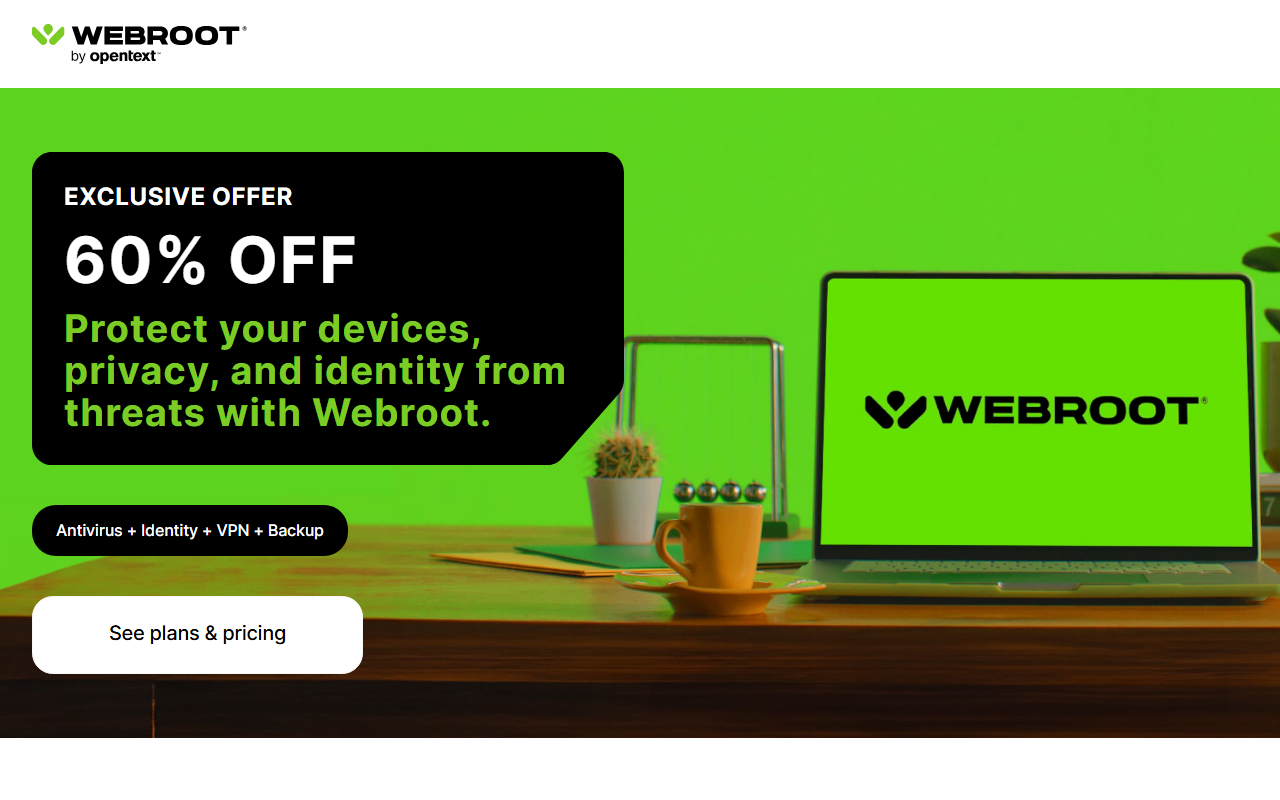 Webroot sponsor landing page advertised on LINUX Unplugged