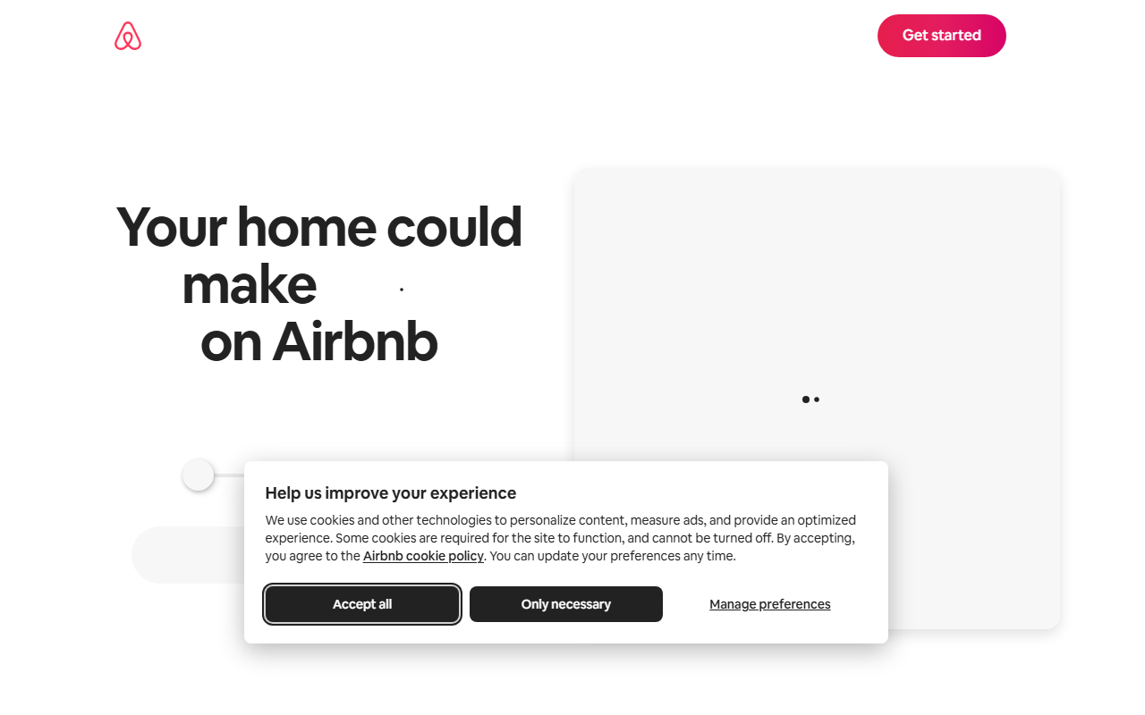 Airbnb sponsor landing page advertised on Conan O’Brien Needs A Friend