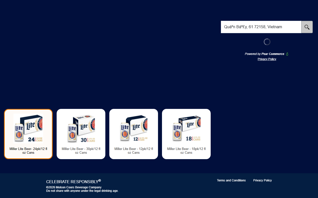 Miller Lite sponsor landing page advertised on Conan O’Brien Needs A Friend