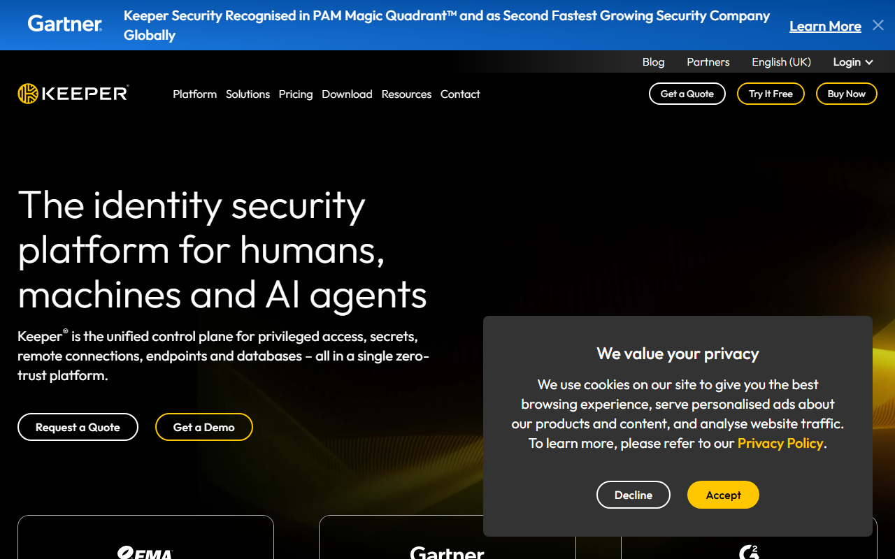 Keeper sponsor landing page advertised on TechStuff