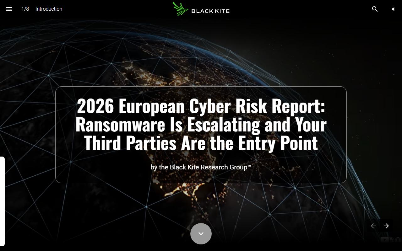 Black Kite sponsor landing page advertised on Smashing Security