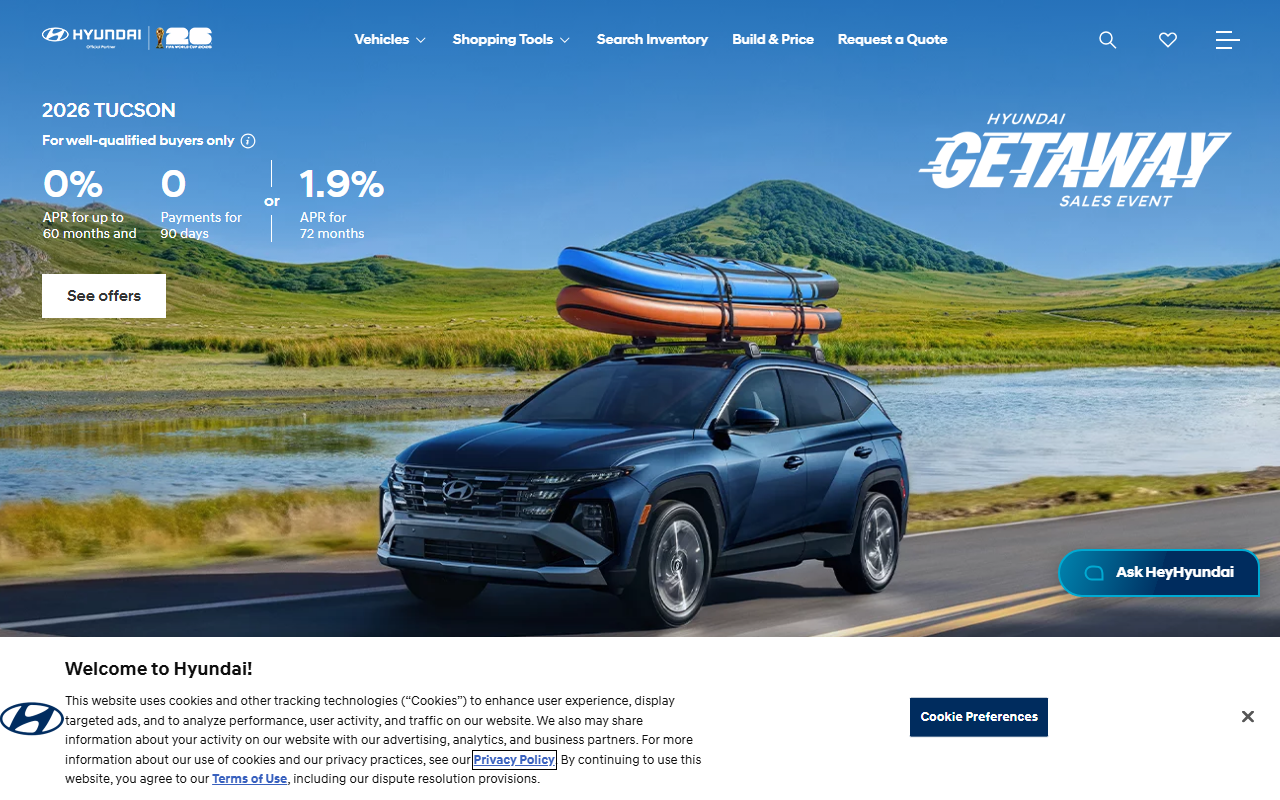 Hyundai sponsor landing page advertised on Conan O’Brien Needs A Friend