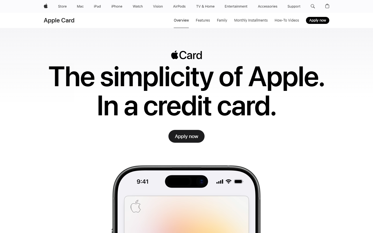 Apple Card sponsor landing page advertised on Revisionist History