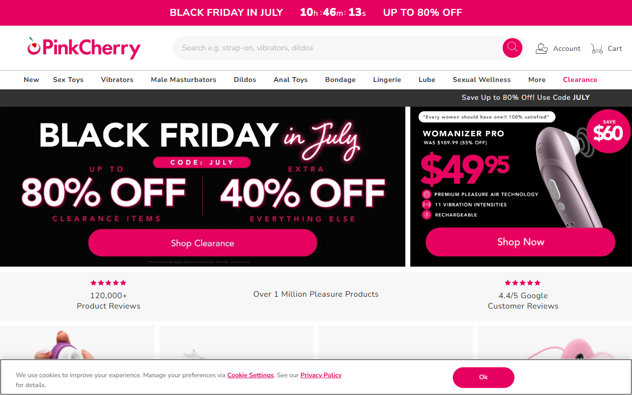Pink Cherry sponsor landing page advertised on Breaking Points with Krystal and Saagar