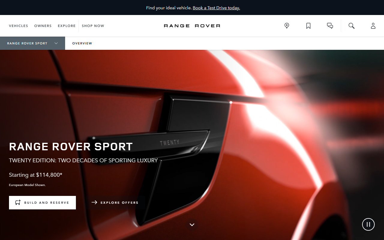 Range Rover sponsor landing page advertised on Freakonomics Radio