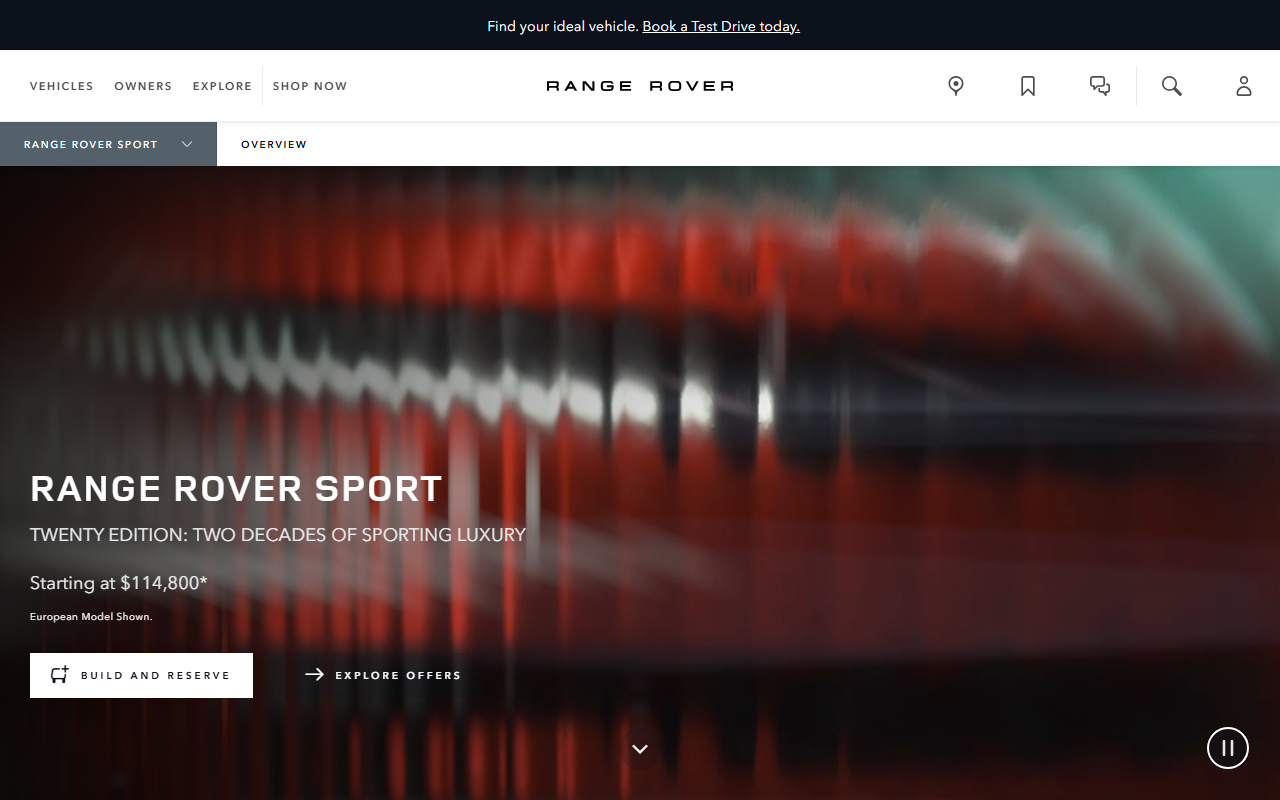Range Rover Sport sponsor landing page advertised on Freakonomics Radio