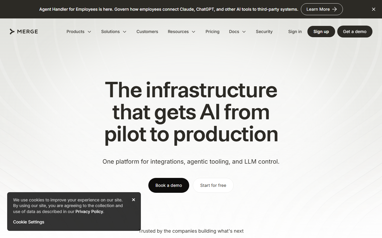 Merge sponsor landing page advertised on Sourcery