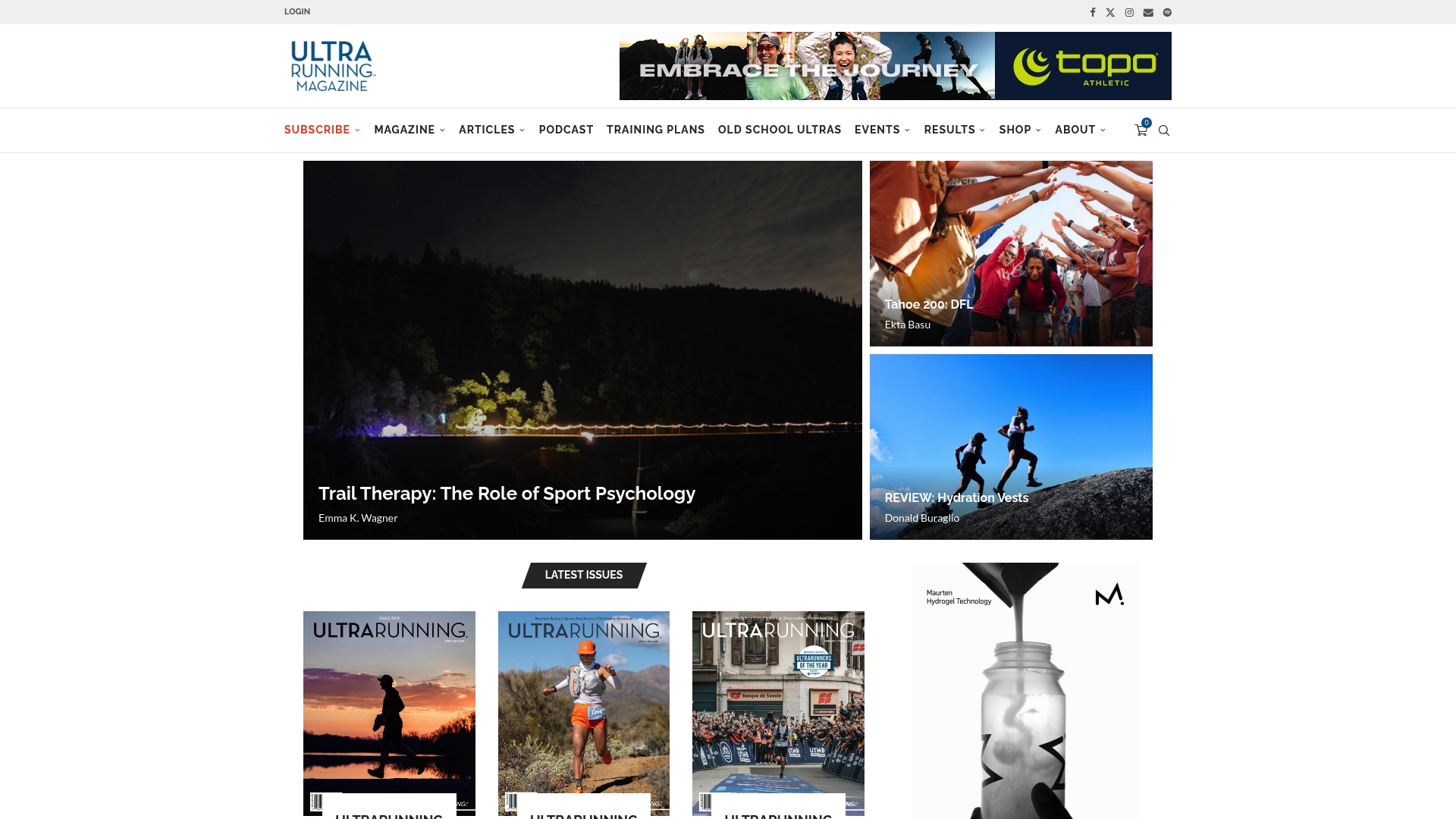 Ultra Running sponsor landing page advertised on On Purpose with Jay Shetty