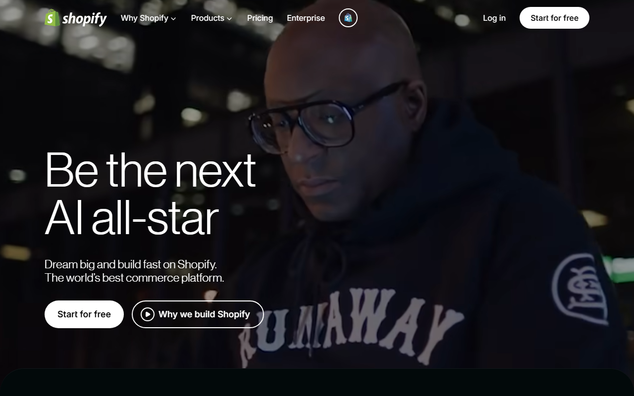 Shopify sponsor landing page advertised on We Study Billionaires - The Investor’s Podcast Network