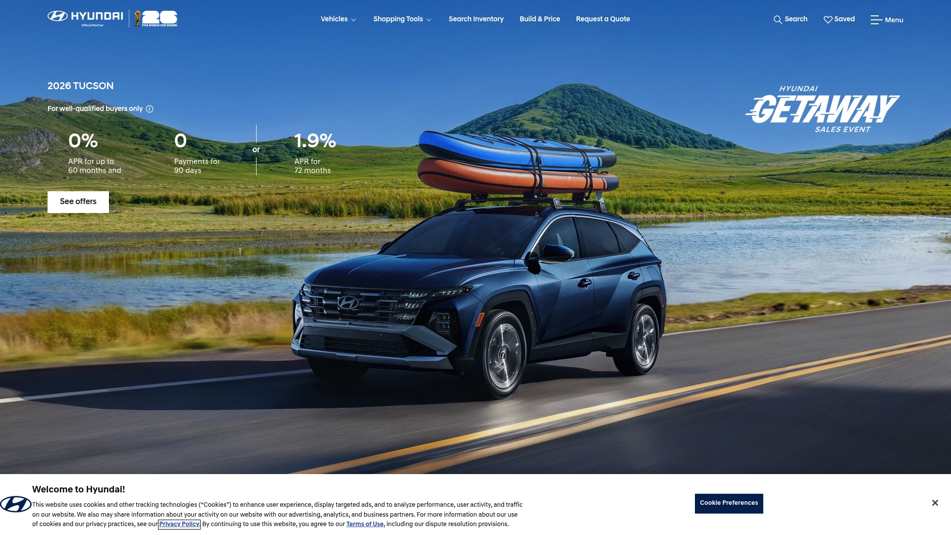 Hyundai sponsor landing page advertised on Conan O’Brien Needs A Friend