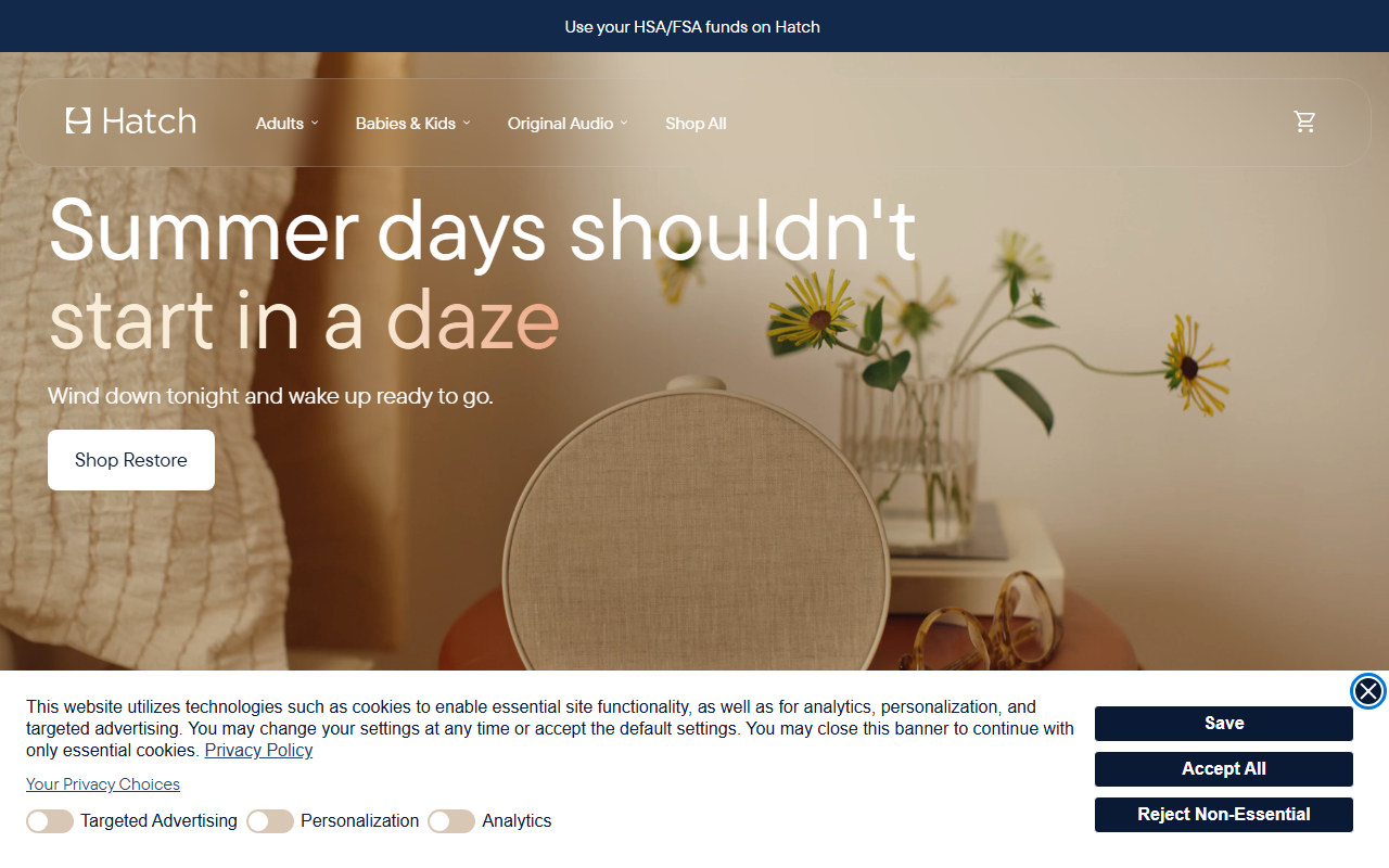 Hatch sponsor landing page advertised on On Purpose with Jay Shetty