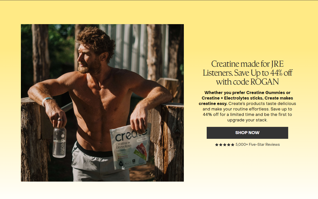 Create sponsor landing page advertised on The Joe Rogan Experience