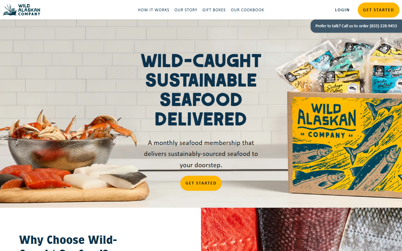 Wild Alaskan Company sponsor landing page advertised on Pod Save America