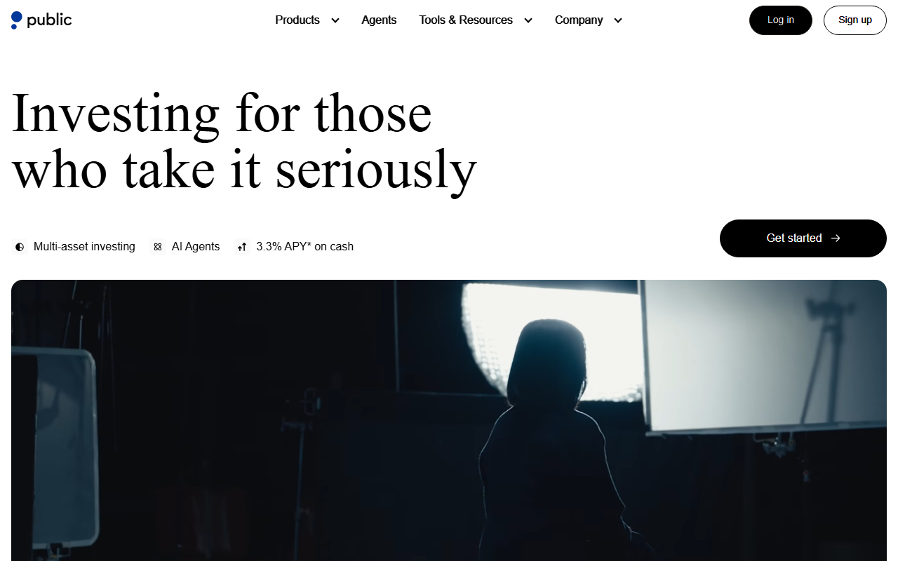 Public.com sponsor landing page advertised on Technology Brothers