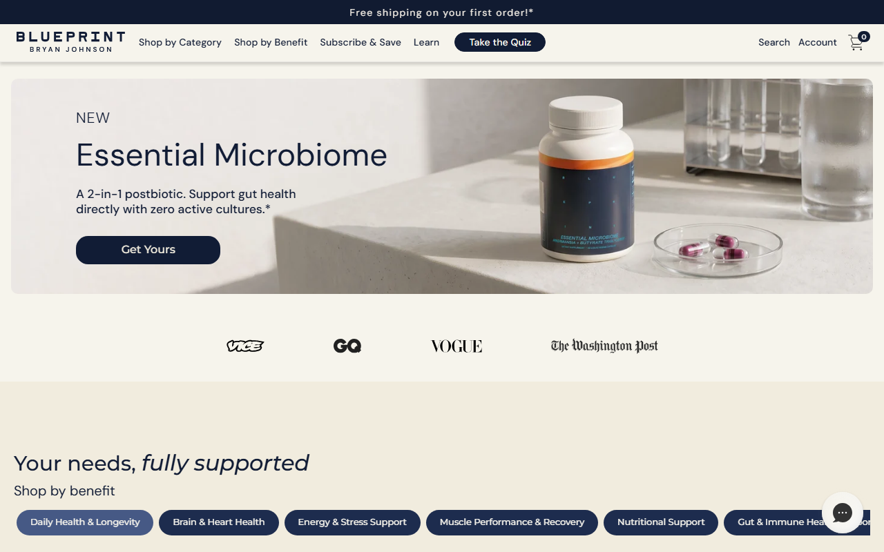 Blueprint sponsor landing page advertised on Techmeme Ride Home